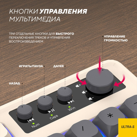Клавиатура Ultra-S ULTKB02-2 серый