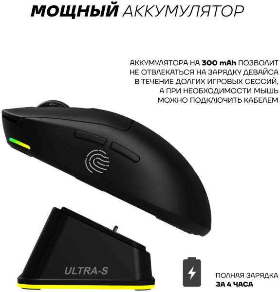 Мышь Ultra-S ULTMICE10-GWH108-2 черный