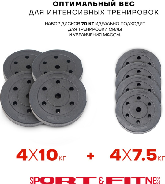 Диск Sport&Fitness SFBRD0014 70 кг